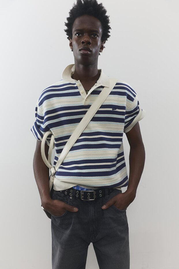 STWD çizgili örme polo - 5