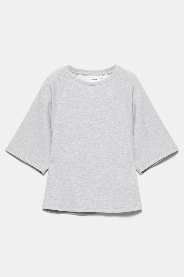 Kısa kollu dar kesim sweatshirt - 7