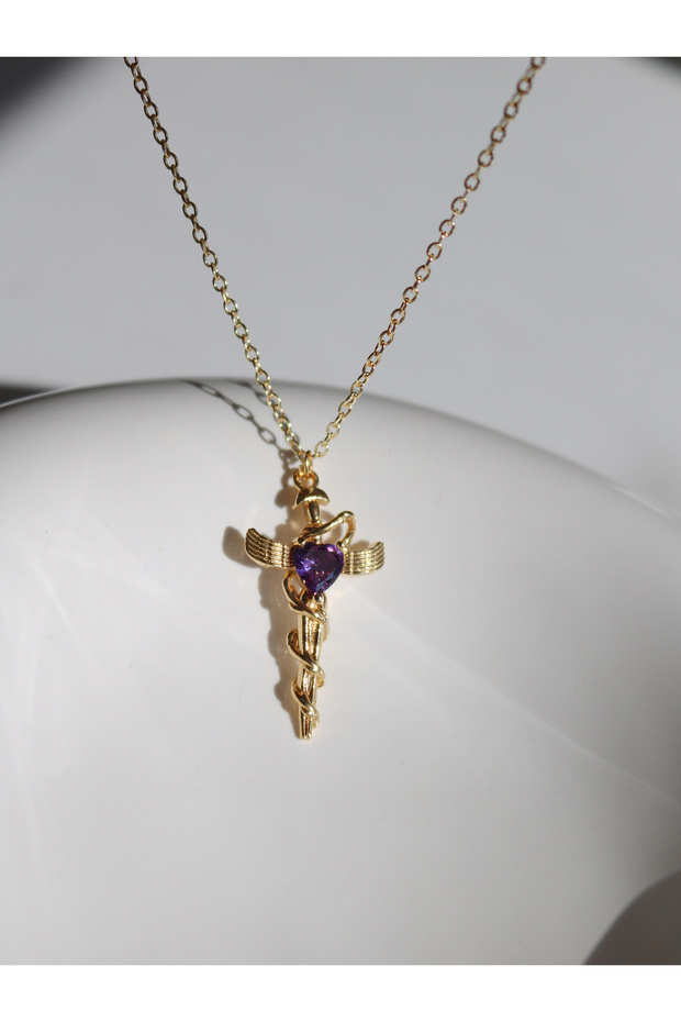 Purple Heart Spiral Necklace