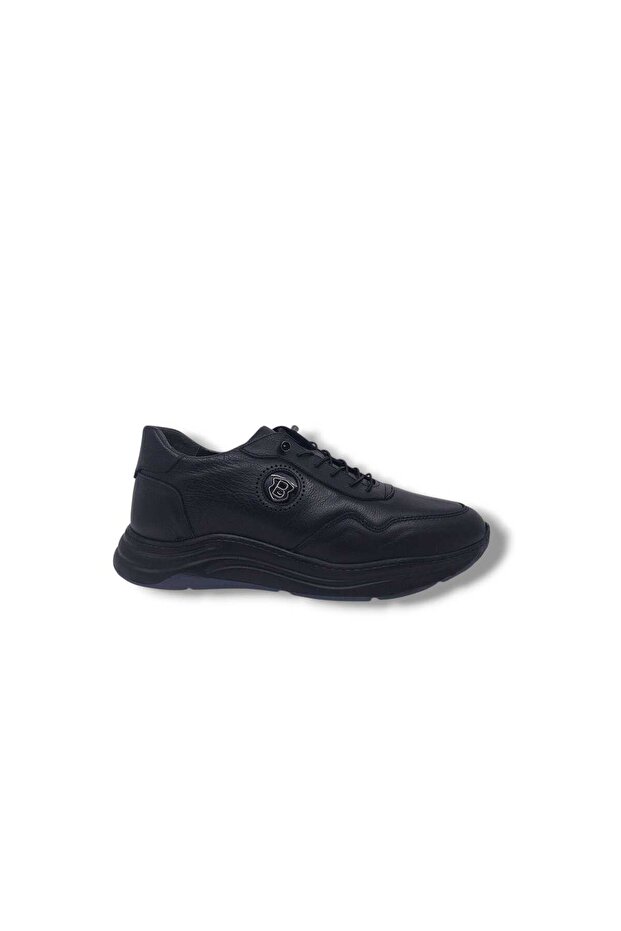 Banner 421 Men's Black Rubber Laced Genuine Leather Casual Shoes