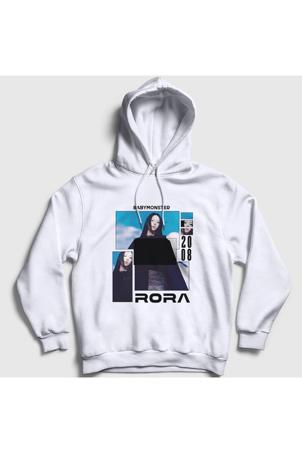 Unisex White Poster Rora Babymonster Baby Monster Hooded Sweatshirt 609267Tt