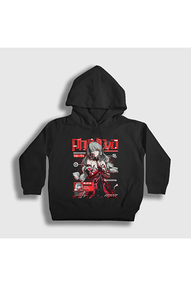 Unisex Kids Black Phrolova Wuthering Waves Hooded Sweatshirt 608537Tt