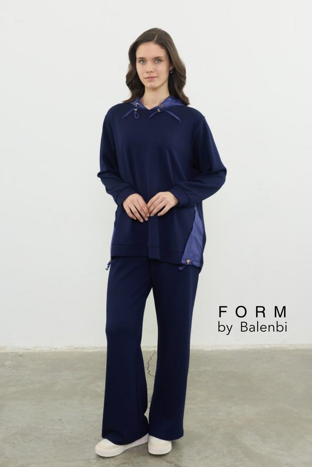 Oversized Garni Detailed Modal Hijab Hooded Women's Suit 1199 - Form Series