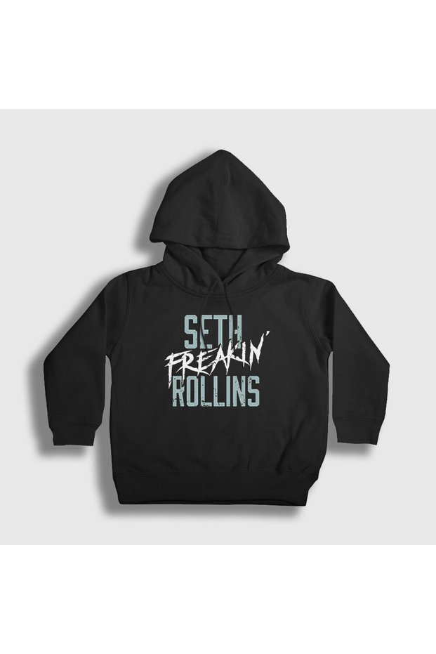 Unisex Kids Black Seth Freakin Rollins Wrestling Wwe Hooded Sweatshirt 609472Tt