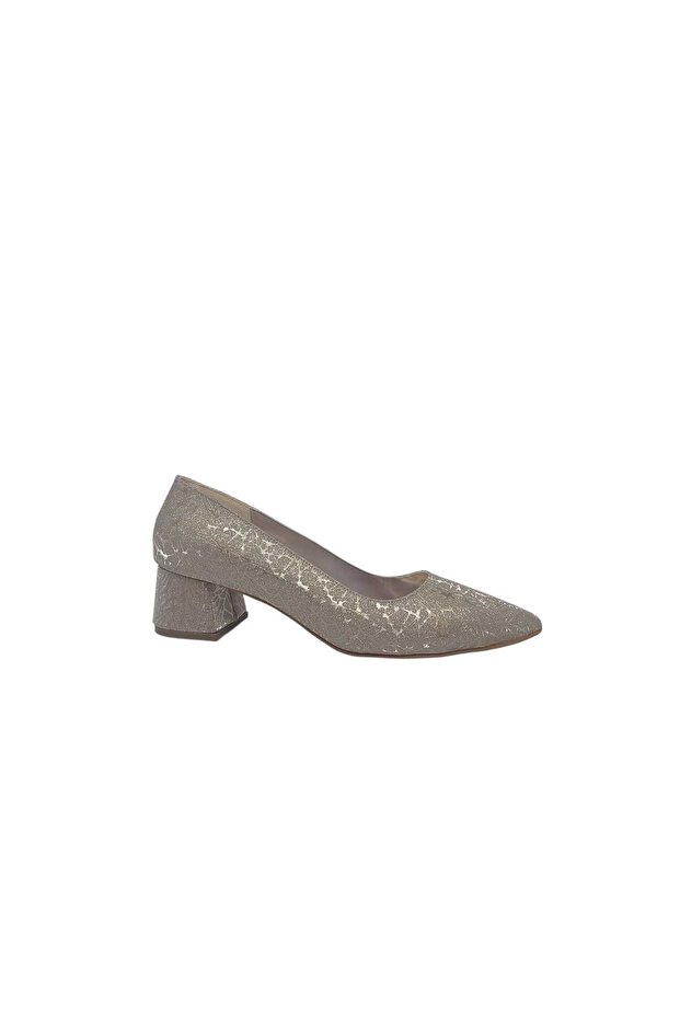 Ceylan 1000 Women's Gold Mirrored Shimmering Block Heel Pack Large Size Evening Dress Shoes 41 42