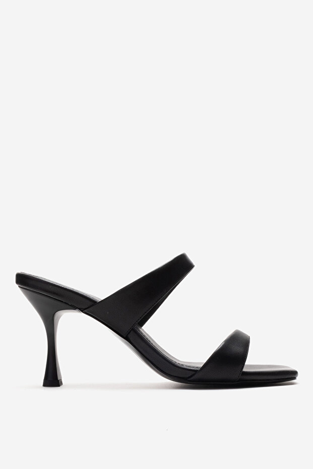 Women's Bandage Stiletto Heel U t Slipper Real D Leather Zy 4140 Black