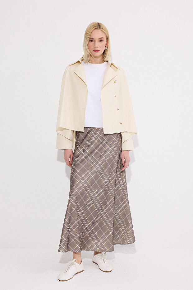 Plaid Saten Skirt