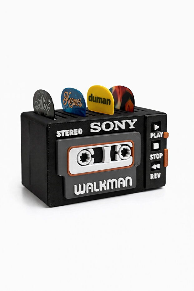 Dekorify Gitar Pena Standı Kasetçalar Walkman Tasarım – Retro Masaüstü Pena Tutucu | Gitar Hediyesi