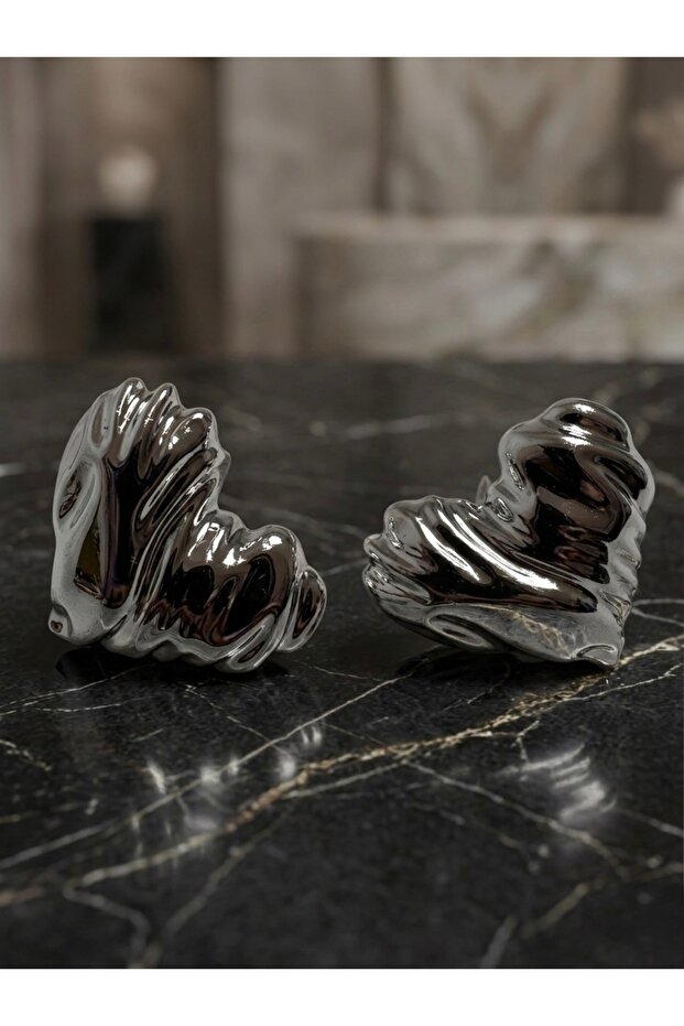 Heart Shaped Silver Color Plated Tarnish Resistant Earrings