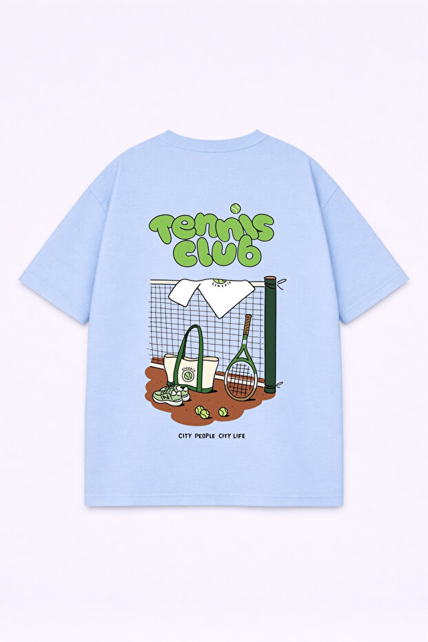 Oversized T-Shirt Unisex 100% Cotton Pack Comfortable Fit Tennis Club B Printed T-Shirt