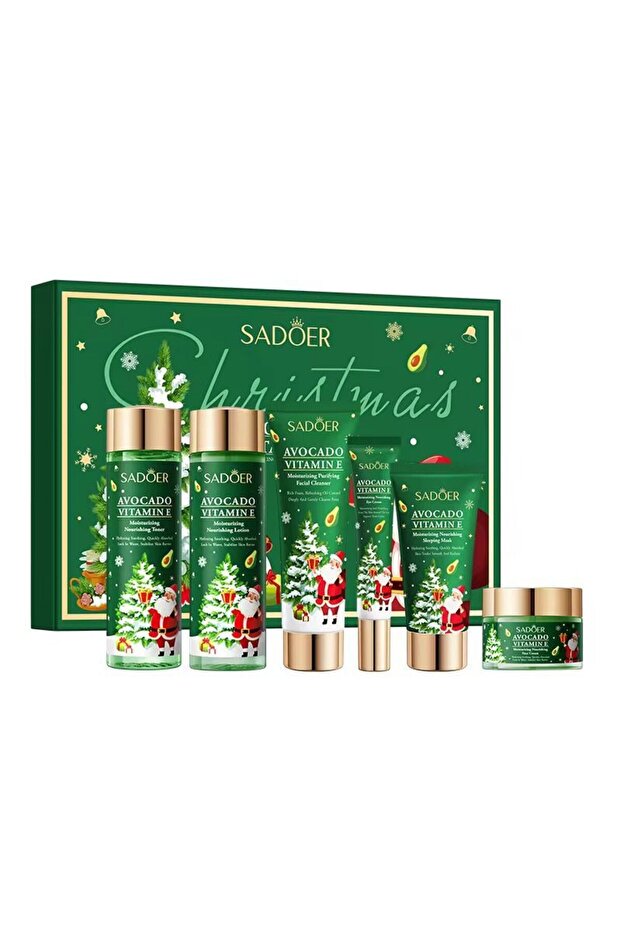 Christmas Skin Care Gift Set by – 6-Piece Avocado & Vitamin E Moisturizing Collection