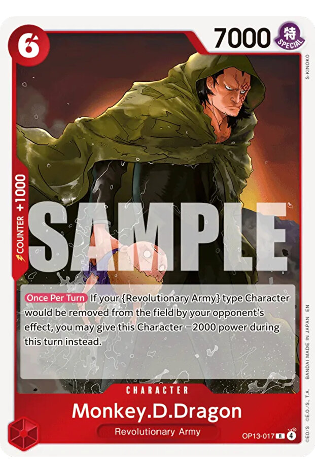 One Piece Monkey.D.Dragon Op13-017 Licensed Game Card (En - Foil Rare)