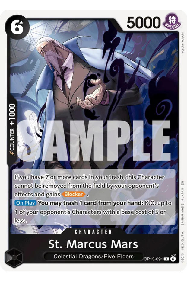 One Piece St. Marcus Mars Op13-091 Licensed Game Card (En - Foil Rare)