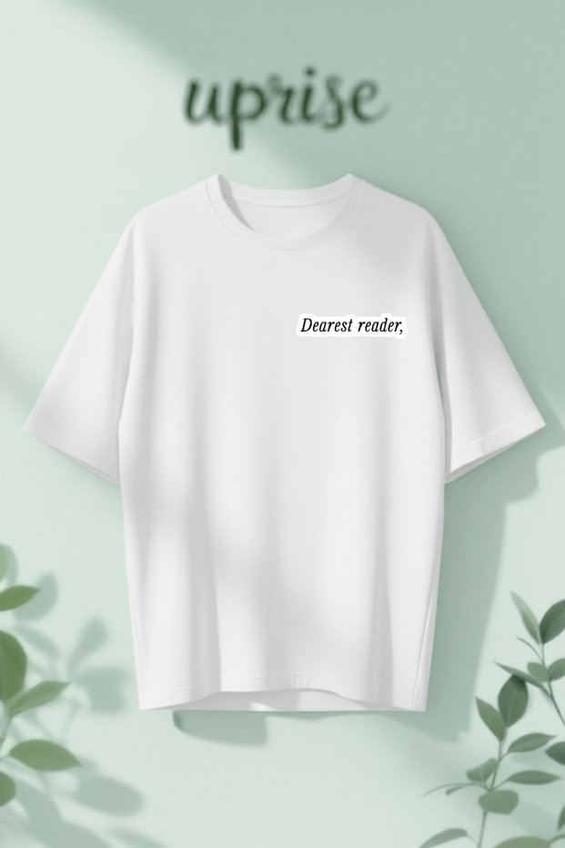 Dearest Reader Baskılı Pamuklu Oversize T-shirt
