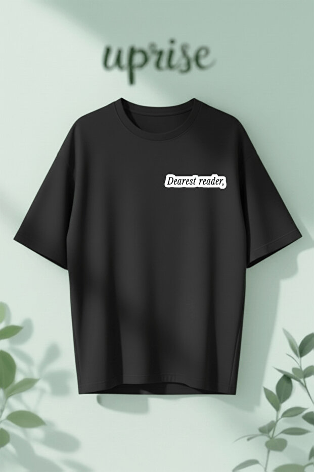 Dearest Reader Baskılı Pamuklu Oversize T-shirt