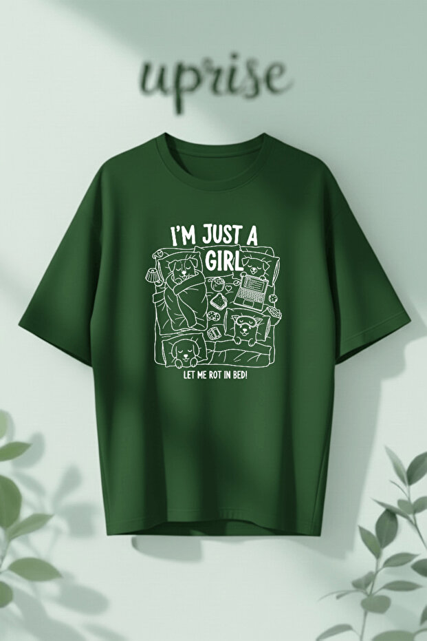 I'M Just a Girl Printed Cotton Lu Oversized T-Shirt
