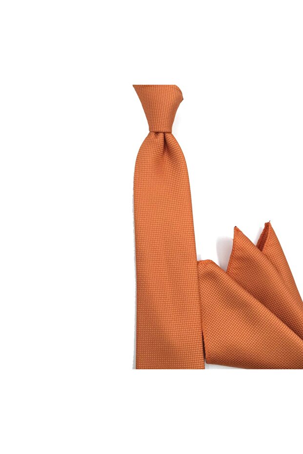Orange Plain Thin Tie 33229 Orange