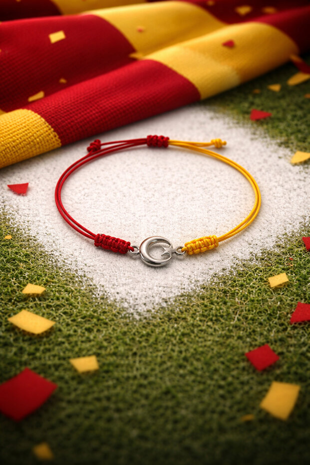 Yellow red moon star fan bracelet
