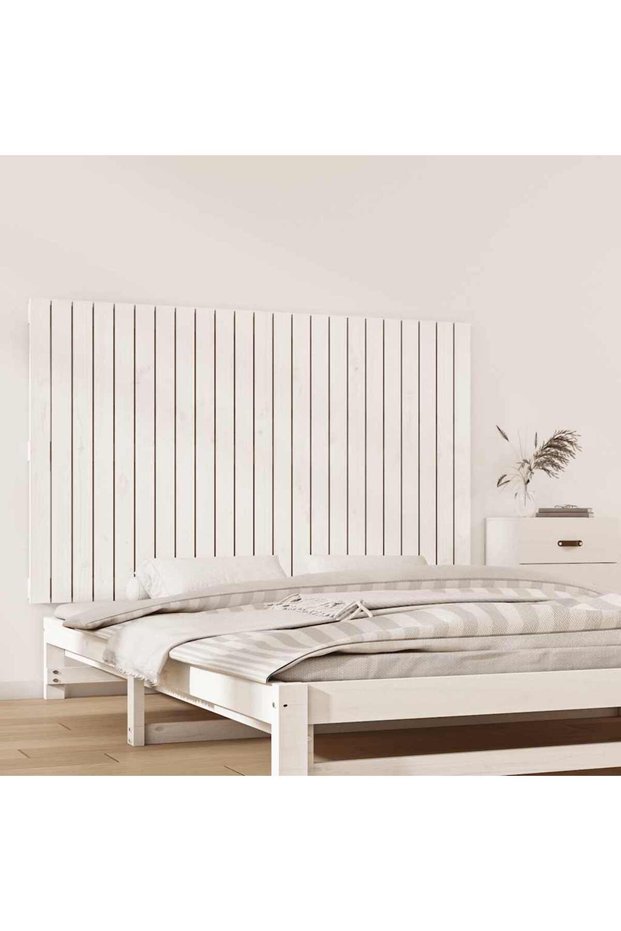 Wall-mounted headboard, white, 147x3x90 cm, solid pine wood