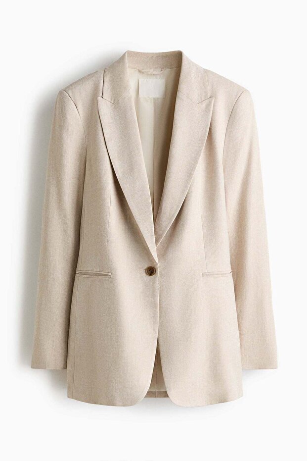 Linen-blend blazer - 5