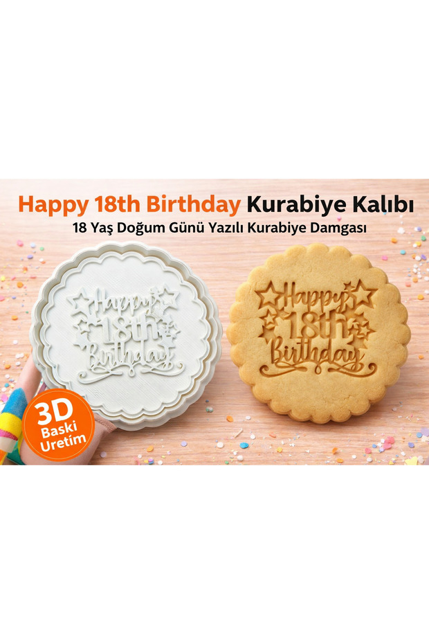 18Th Birthday Cookie Mold Happy 18Th Birthday Written Shaped Mold
