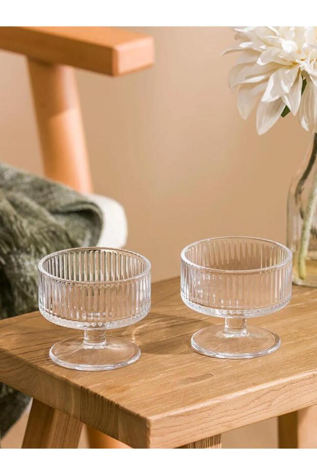 Colorless Stand Presentation Bowl Set of 2 (S6)