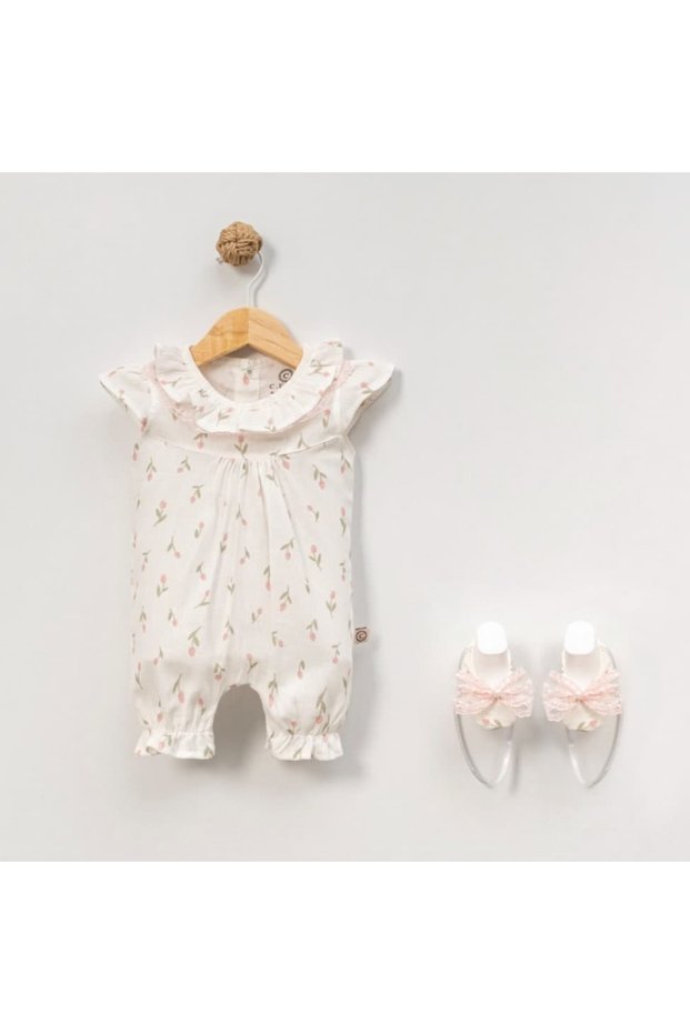 Baby Girl 3-6-9 Months Tulip Barbatöz Jumpsuit with Booties