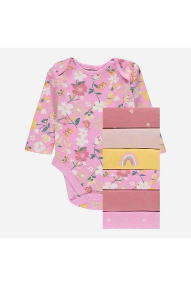 Baby Girls Floral Long Sleeve Bodysuit Set - Pack of 7