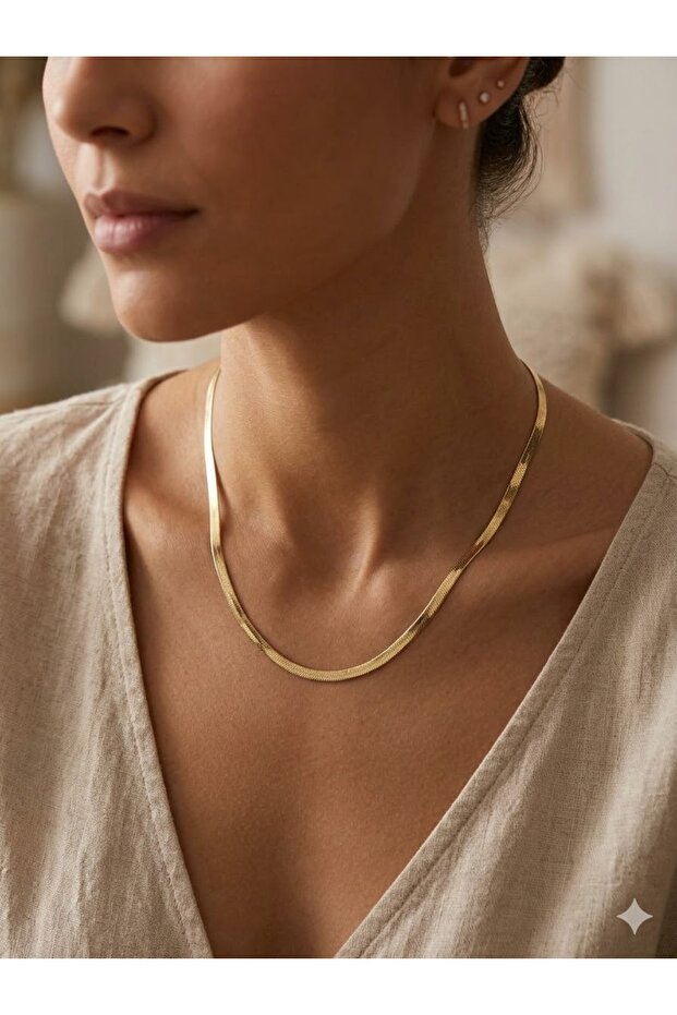 3S Gold Italian Crushed Snake Chain Necklace