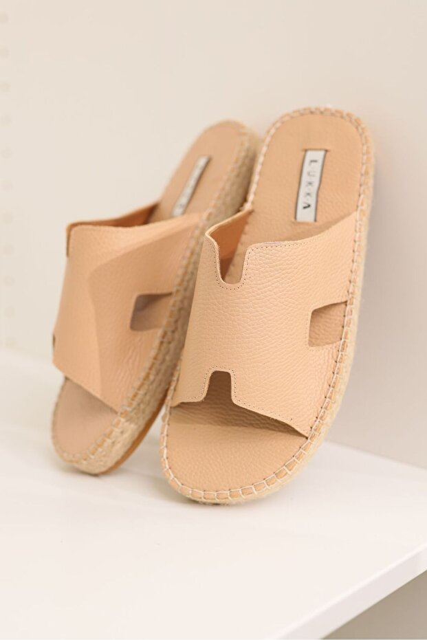 Grace Genuine Leather Men's Nude Bohemian Slipper Espadrilles