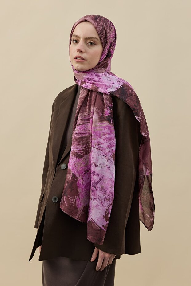 Palette Pattern Vio Light Shawl - 1