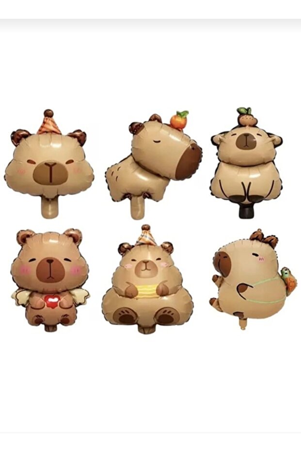 Capybara 6-Piece Foil Balloon 35 cm Capybara Balloon