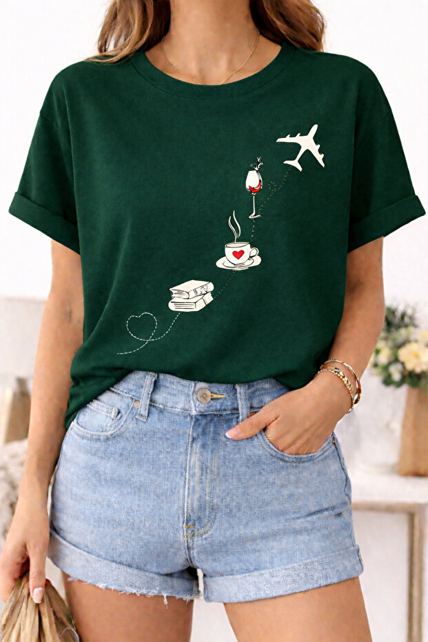 Holiday Themed Printed Cotton Pack Relaxed Fit Round Neck Unisex T-Shirt