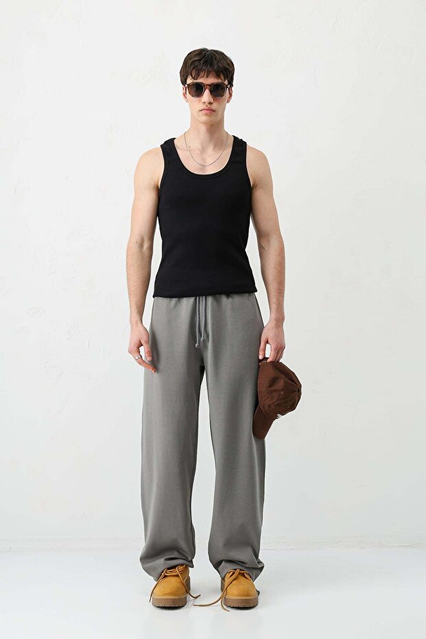 Balloon Fit Tracksuit Bottom Smoked