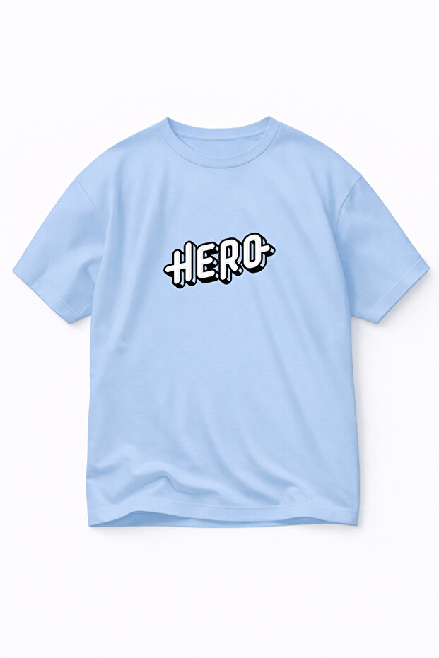 Unisex Oversized T-Shirt Hero Printed 100% Cotton Tee Shirt Comfortable Fit