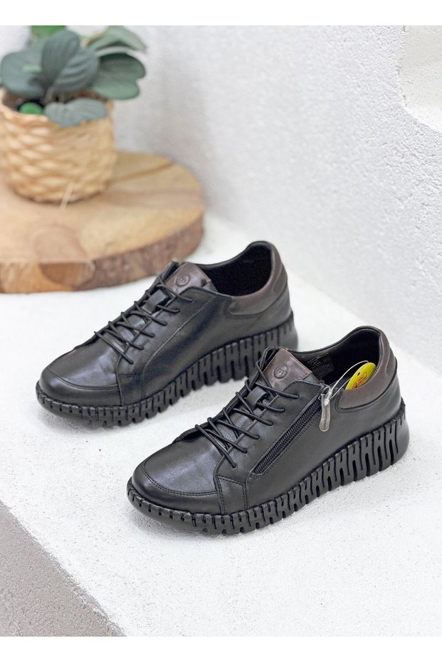 D26Ya-7755 Genuine De Leather Rtopedi̇k Daily Casual Snea Sneakers R Shoes Women