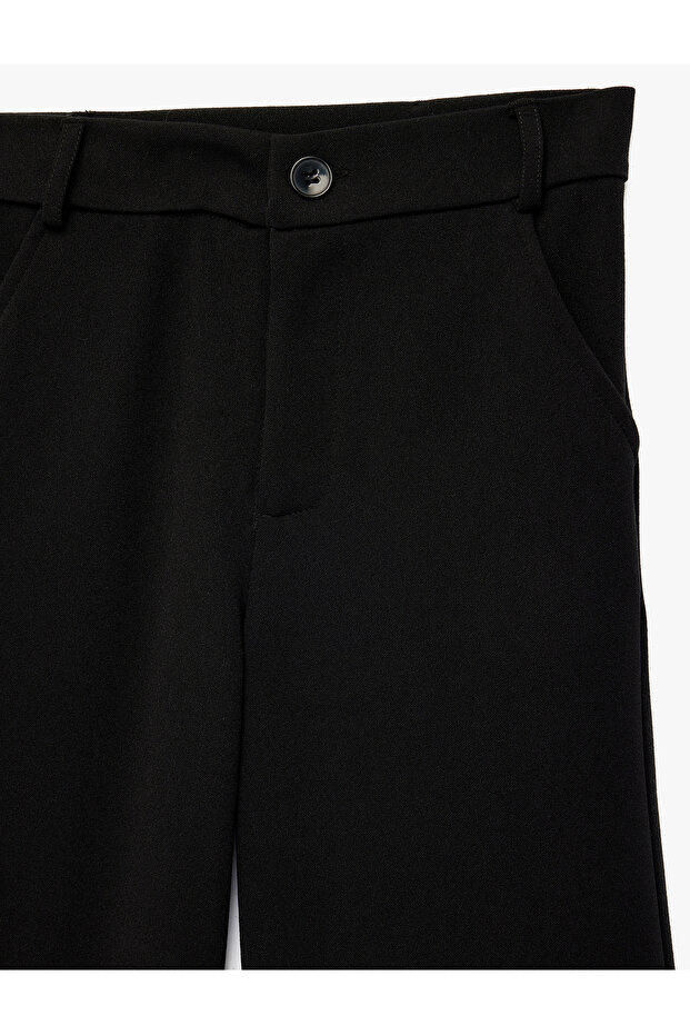 Black Girls Polyester Trousers - 3