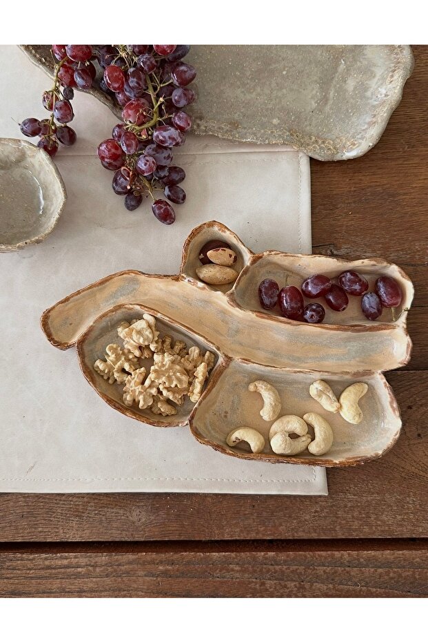 Bej&Kahve Seramik Çerezlik - 1