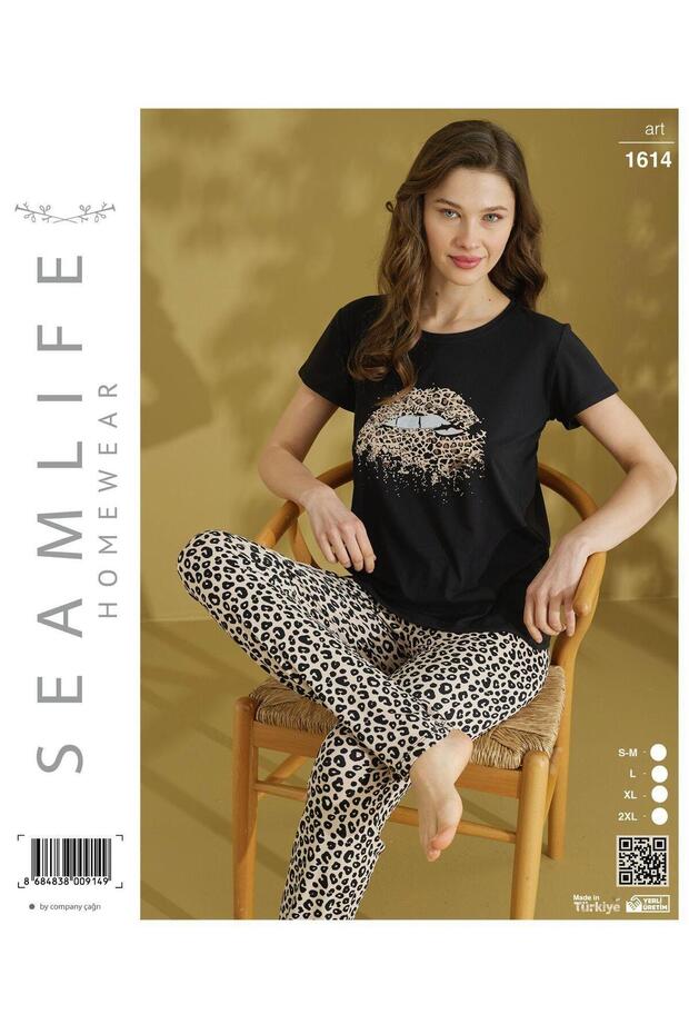 Seamlife Women's Extra Soft 100% Cotton Milan Short Sleeve Pajama Set