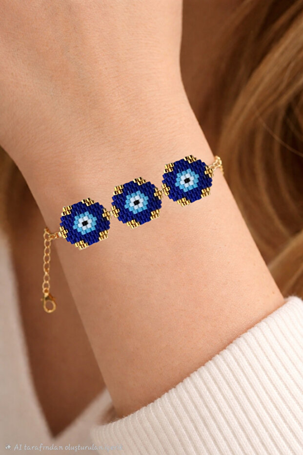 Miyuki Beads Handmade Evil Eye Bead Adjustable Bracelet 1