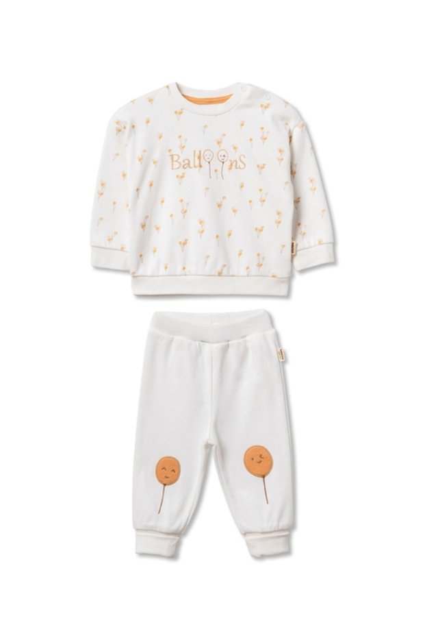 100% Organic Cotton 2-Piece Baby Set – Long Sleeve Top & Bottom Set – Unisex Newborn Baby Tracksuit Set