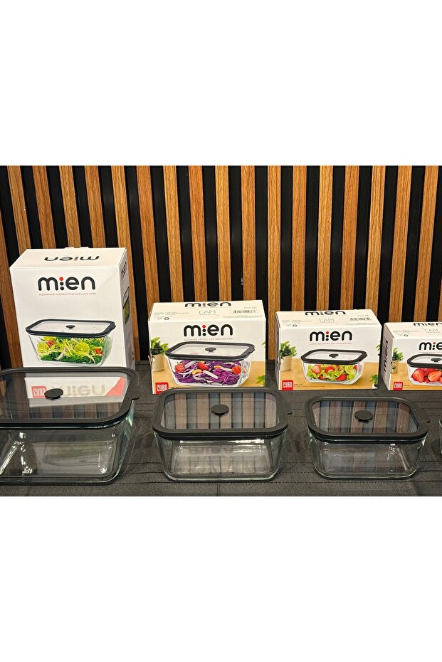 Glass Storage Container Set with Leak-Proof Lids 4 Pieces - Black