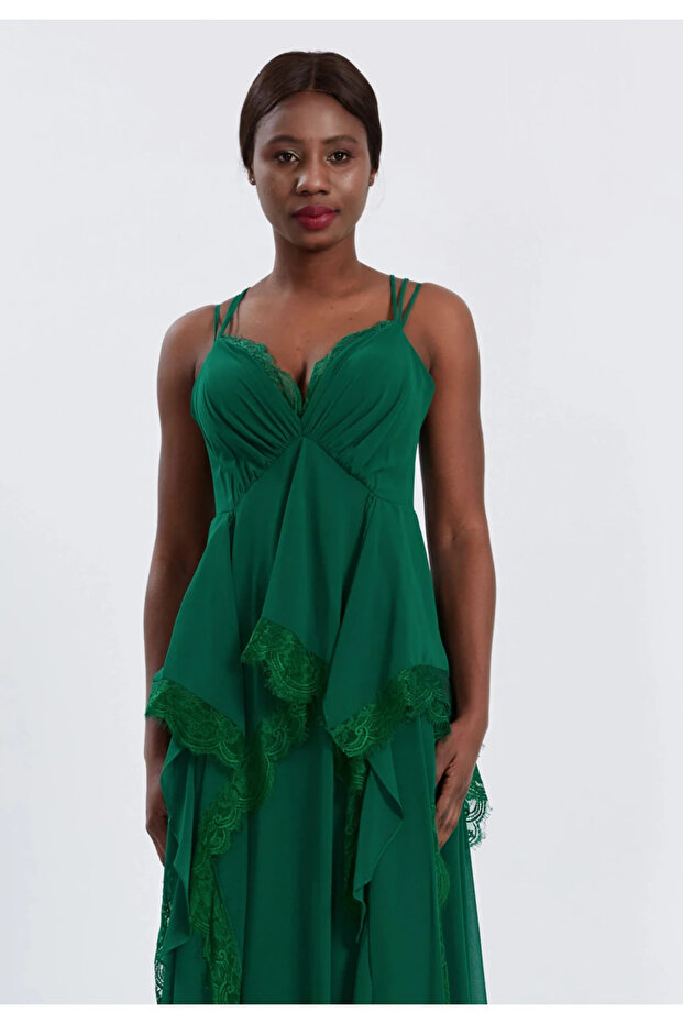 Rochie lunga Luna verde - 3