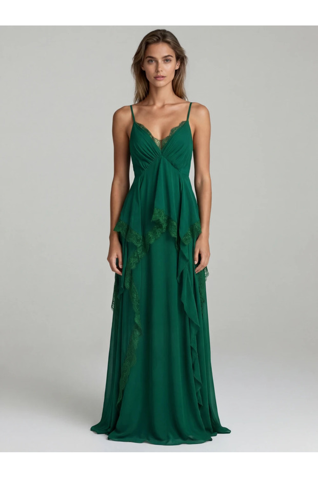 Rochie lunga Luna verde - 1