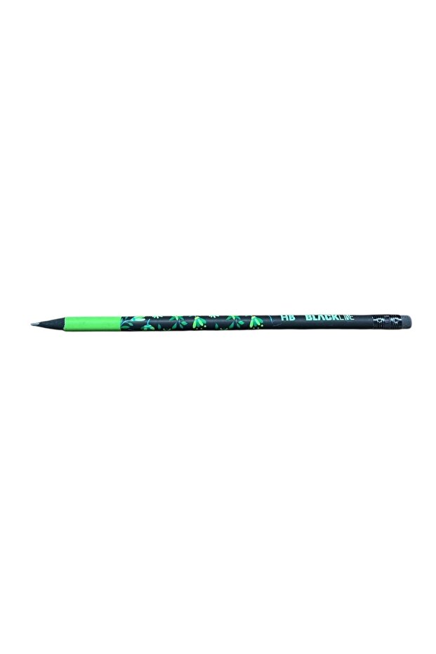 Adel Blackline Flowers Pencil with Eraser Hb-Green