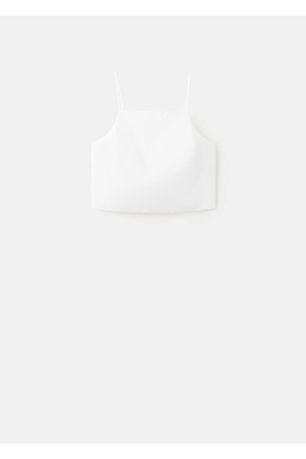 Pamuklu cropped bluz - 3