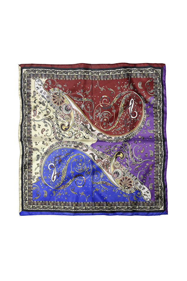 شال إثني منقوش وشاح / باندانا 70x70 سم