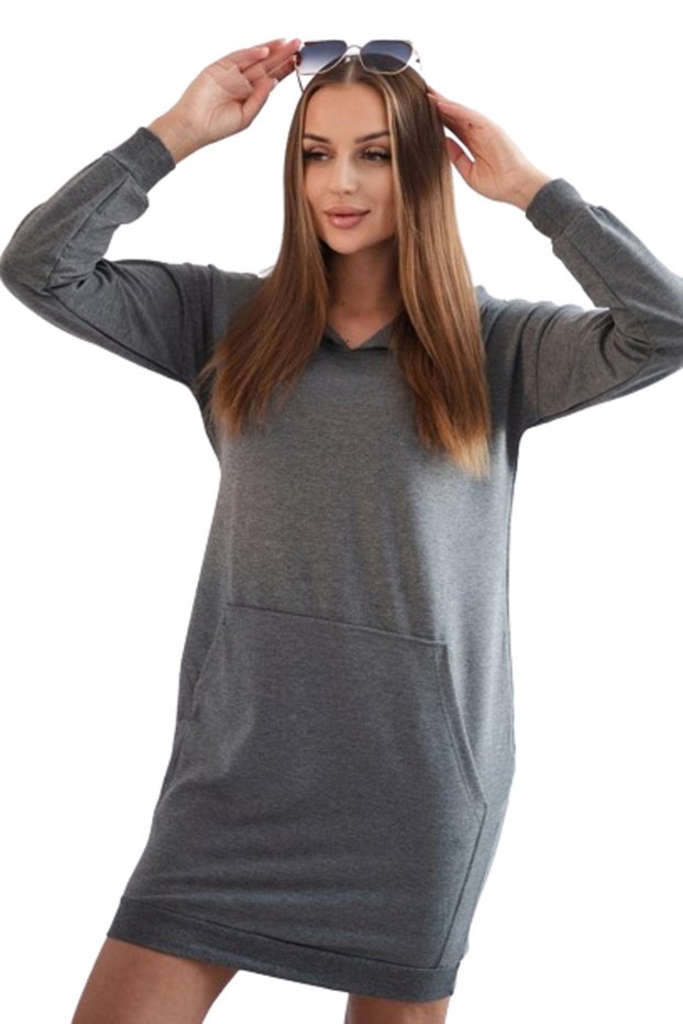 Rochie cu glugă grafit