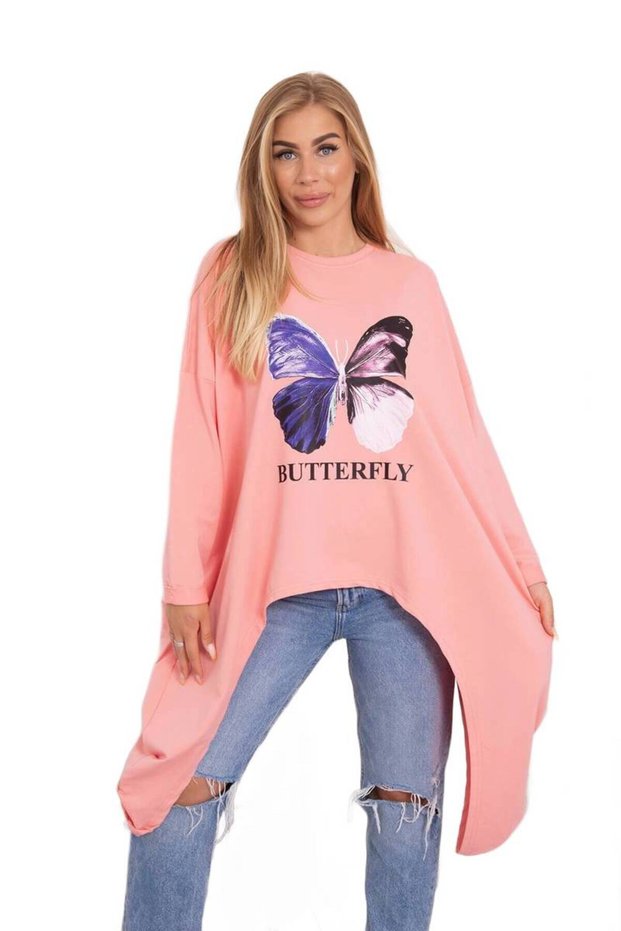 Bluză imprimeată oversize caisă