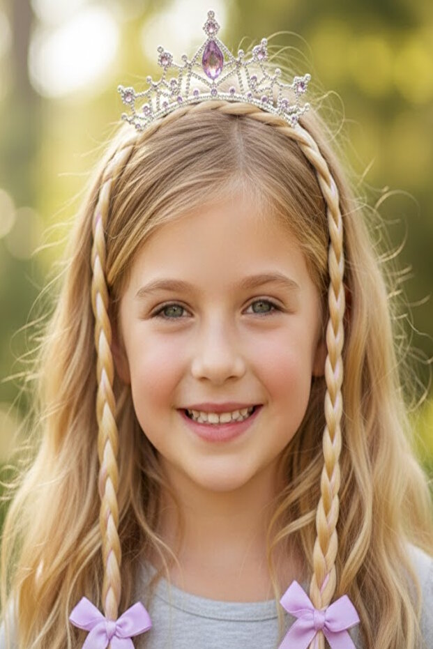 Purple Color Braided Hair Crown